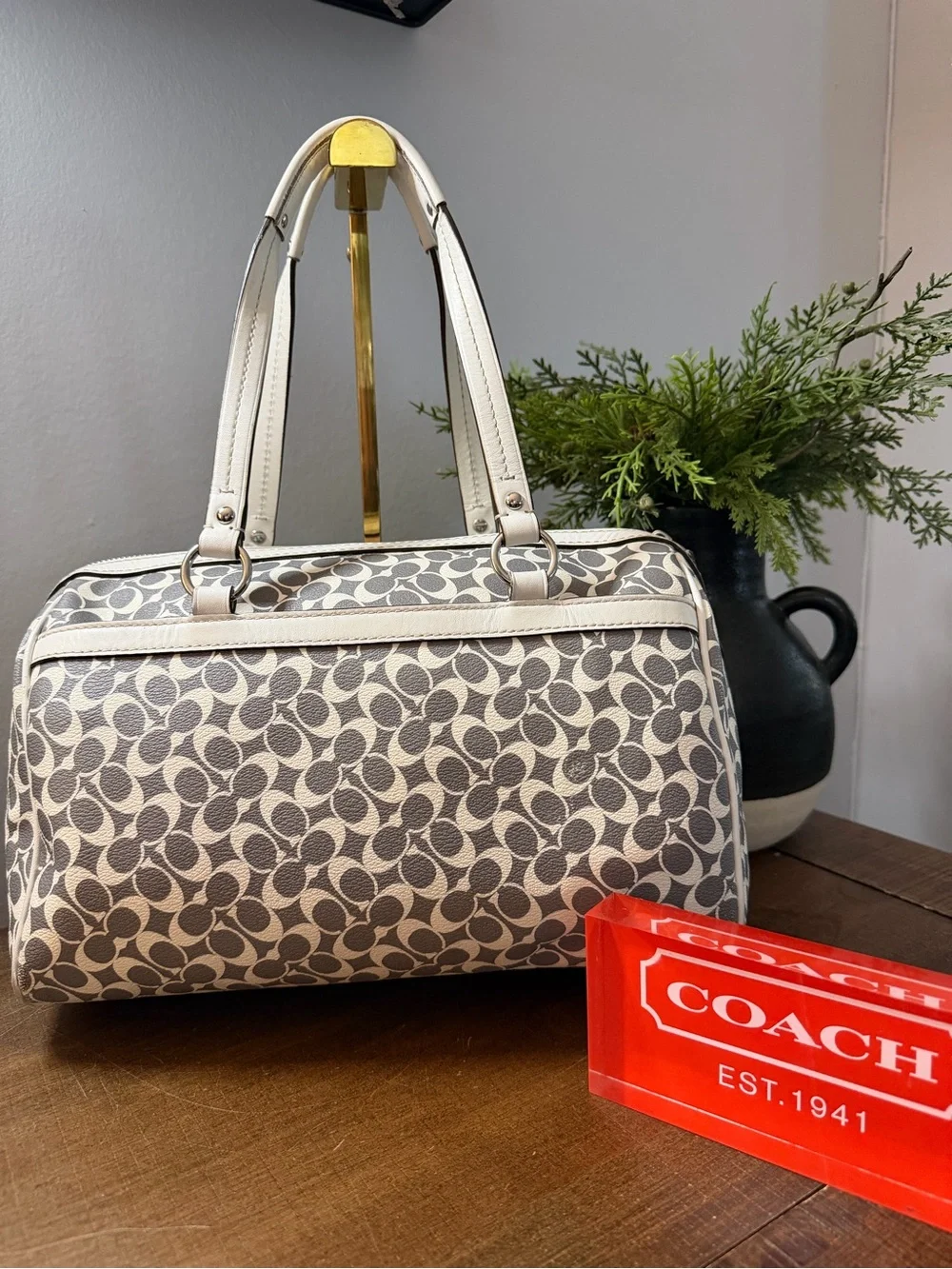 Coach Chelsea Heritage Satchel/Shoulder Bag & Cosmetic Pouch